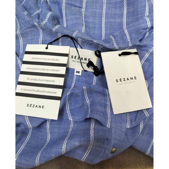 Blue Striped Ruffle Top - Picture 8 of 8